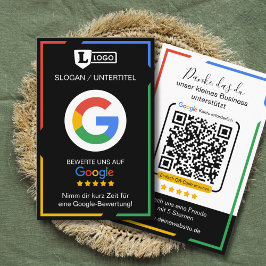 Google Bewertungskarte with QR code Business Card  名刺