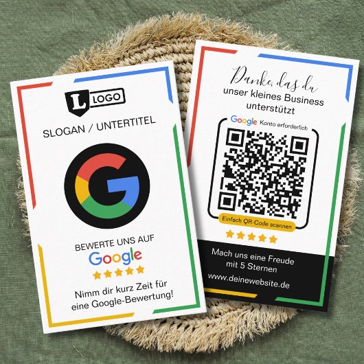 Google Bewertungskarte with QR code Business Card 名刺