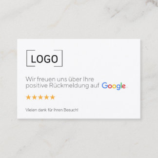 Google Bewertungskarten Visitenkarte  名刺