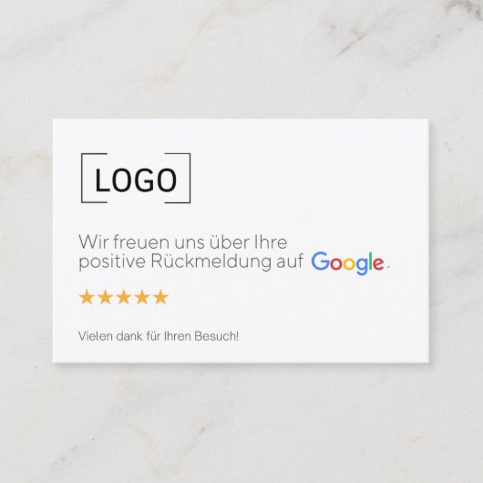 Google Bewertungskarten Visitenkarte  名刺 (正面)