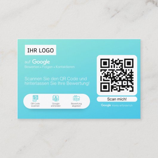 Google Bewertungskarten Visitenkarte  名刺 (裏面)