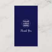 Google Businessレビュー5スターQrコードNavy Blue 名刺 (裏面)