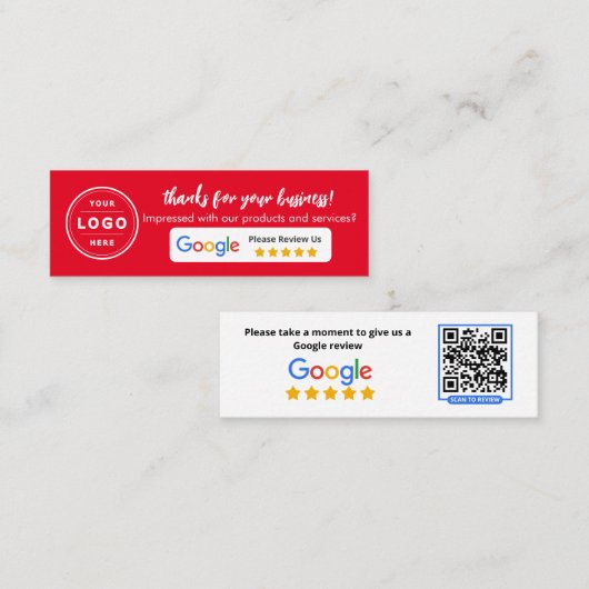 Google Business Review コーリングカード (正面/裏面)