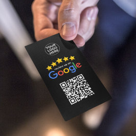 Google Business Review 5スターQrコードブラック 名刺