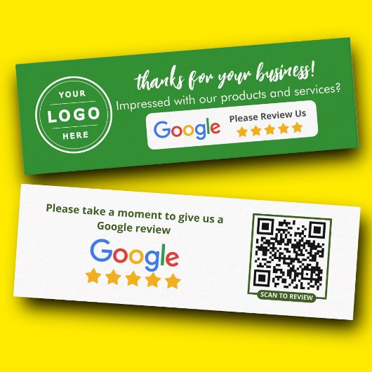 Google Business Review Green Minimalist コーリングカード