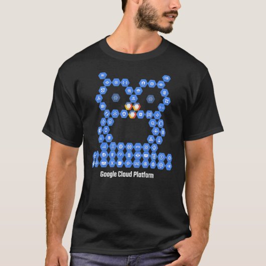 Google Cloud Platform Elements Owl – ブラック Tシャツ (正面)