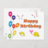 Google Eyes誕生日 ポストカード (正面/裏面)