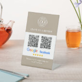 Google & FacebookレビューQRコード ロゴ入り 台座サイン (インサイチュ)