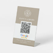 Google & FacebookレビューQRコード 台座サイン (正面)