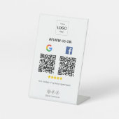 Google Facebook レビューQRコードスタンド看板 台座サイン (正面)
