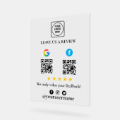 Google Facebook Review QR Acrylic Sign アクリルサイン (傾斜)