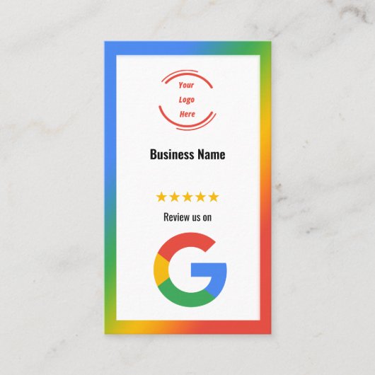 Google Mapsのレビューとレーティングカード 名刺 (正面)