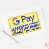 Google Payはここに受け入れ! 長方形シール (封筒)