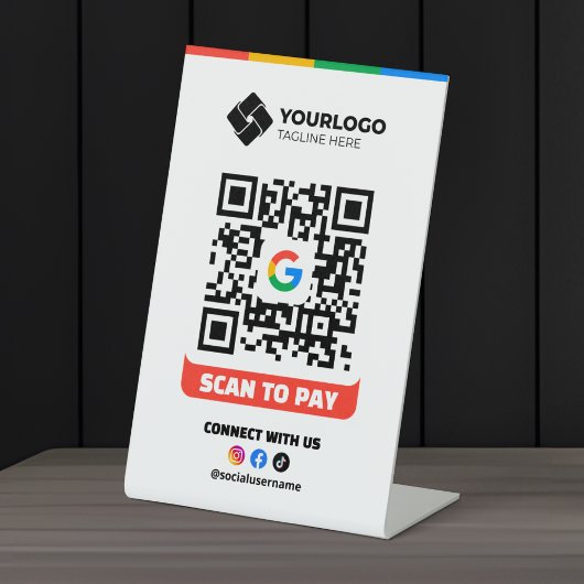 Google Pay ロゴ入り QR コード決済 台座サイン