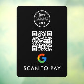 Google Pay QRコードスキャンしてロゴモダンブラックを支払う ウィンドウサイン (シート3)
