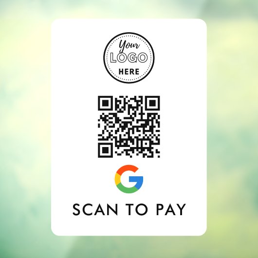 Google Pay QRコードスキャンしてロゴモダンホワイトを支払う ウィンドウサイン (シート3)