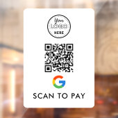 Google Pay QRコードスキャンしてロゴモダンホワイトを支払う ウィンドウサイン (シート2)