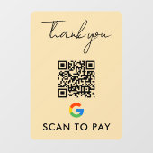 Google Pay QRコードスキャンでGroovyを支払う ウィンドウサイン (シート)