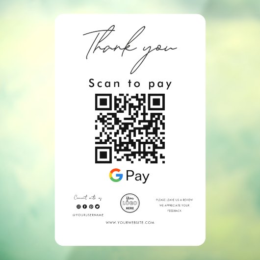Google Pay QRコードロゴスキャンお支払いありがとうございます ウィンドウサイン (シート3)