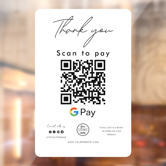 Google Pay QRコードロゴスキャンお支払いありがとうございます ウィンドウサイン (シート2)