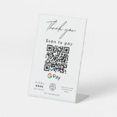 Google Pay QRコードロゴスキャンお支払いありがとうございます 台座サイン (正面)