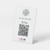 Google Pay QRコード ビジネス ロゴ 決済 テーブルサイン (正面)