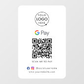 Google Pay QRコード |非接触決済ビジネス ウィンドウサイン (シート)