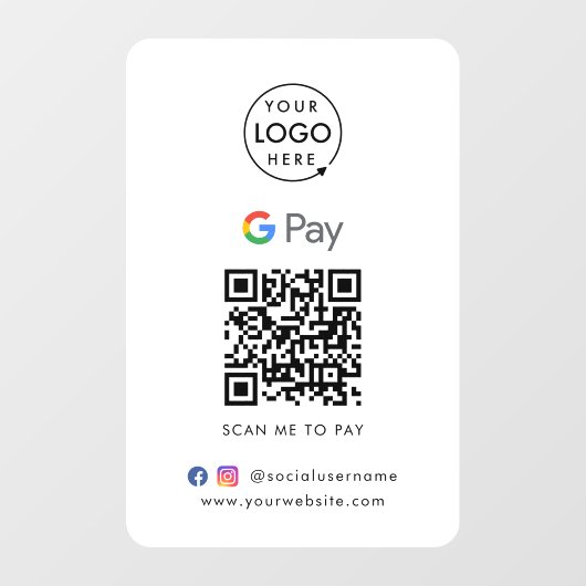 Google Pay QRコード |非接触決済ビジネス ウィンドウサイン (シート)