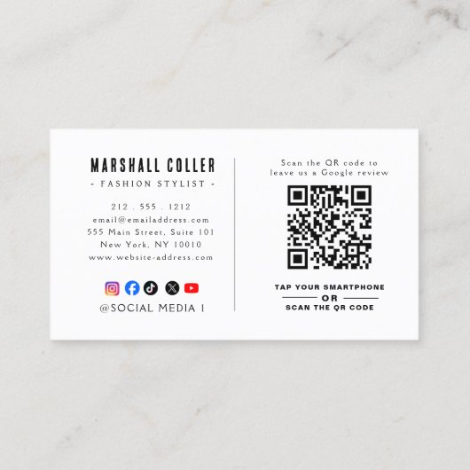 Google Restaurant Logo QR Code 名刺 (裏面)