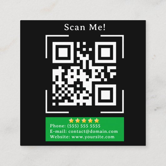 Google Reviewブラック スクエア名刺 (裏面)