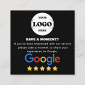 Google Reviewブラック スクエア名刺 (正面)