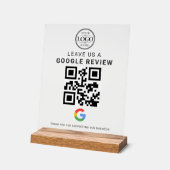 Google Review ロゴ アクリル卓上ディスプレイ アクリルサイン (傾斜)