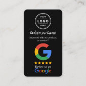 Google Review Business Cards with Logo and QR Code 名刺 (正面)