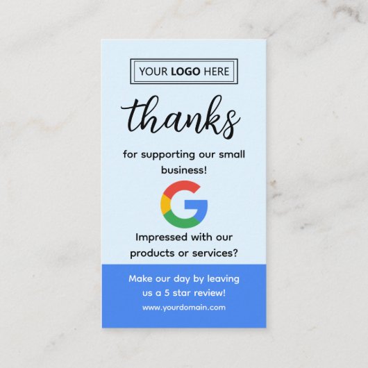 Google Review Business Cards with Logo and QR Code 名刺 (裏面)