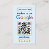 Google Review Business Cards with Logo and QR Code 名刺 (正面)