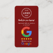 Google Review Business Cards with Logo and QR Code 名刺 (正面)