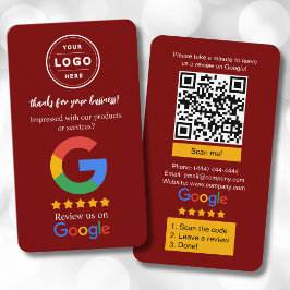 Google Review Business Cards with Logo and QR Code 名刺