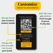 Google Review Business Cards with Logo and QR Code 名刺
