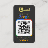 Google Review Business Cards with QR Code Charcoal 名刺 (正面)