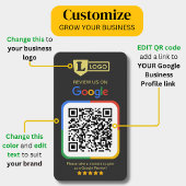 Google Review Business Cards with QR Code Charcoal 名刺
