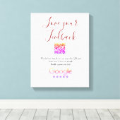 Google review business logo Scan QR review キャンバスプリント (インサイチュ (ウッドフロア))