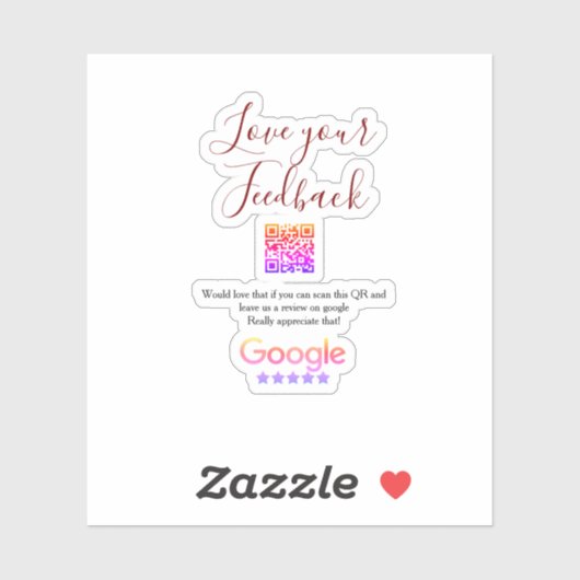 Google review business logo Scan QR review シール (シート)