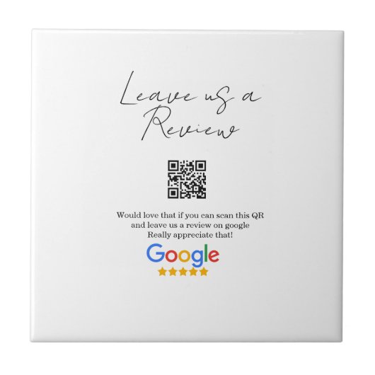 Google review business logo Scan QR review タイル (正面)