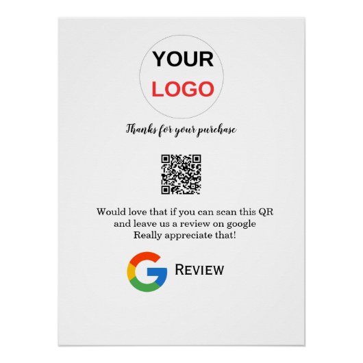 Google review business logo Scan QR review ポスター (正面)