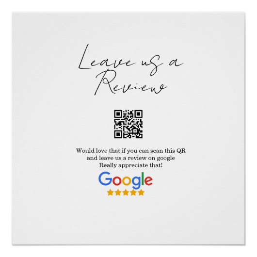 Google review business logo Scan QR review ポスター (正面)