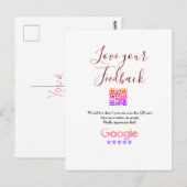 Google review business logo Scan QR review ポストカード (正面/裏面)