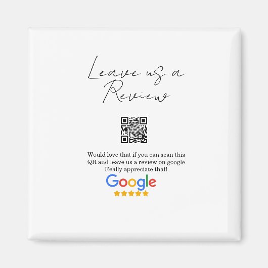 Google review business logo Scan QR review マグネット (正面)