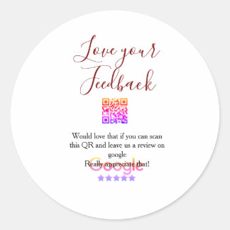 Google review business logo Scan QR review ラウンドシール