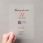 Google review business logo website scan QR code アクリル招待状 (インサイチュ (ポータブル))