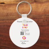 Google review business logo website scan QR code キーホルダー (正面)